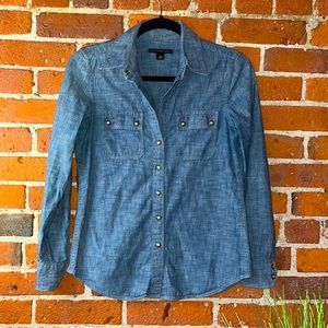 Banana Republic Shirt Button Up Denim, Size Extra Small